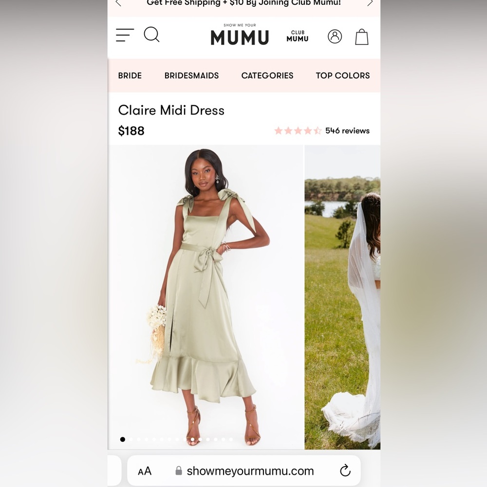 Show Me Your Mumu Claire Midi Dress. New with tags.